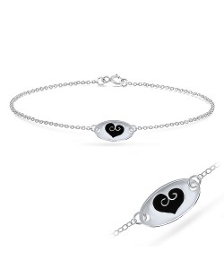 Heart with Enamel Silver Bracelet BRS-265